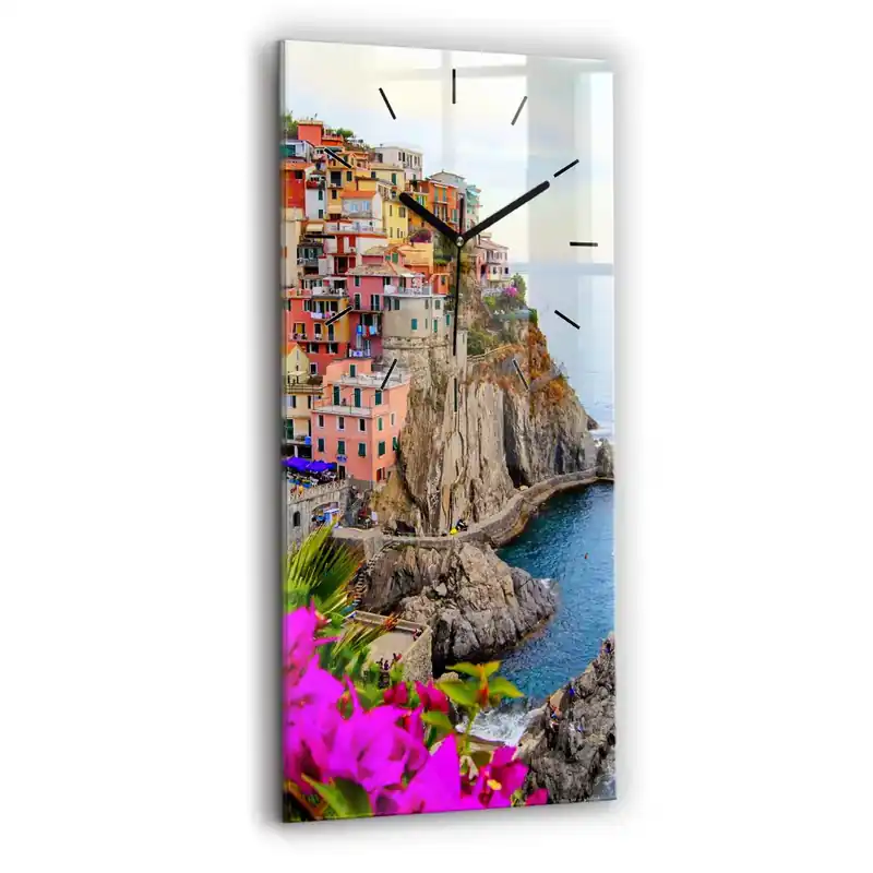 Doar azi Ceas de sticlă pe perete vertical Coasta Cinque Terre