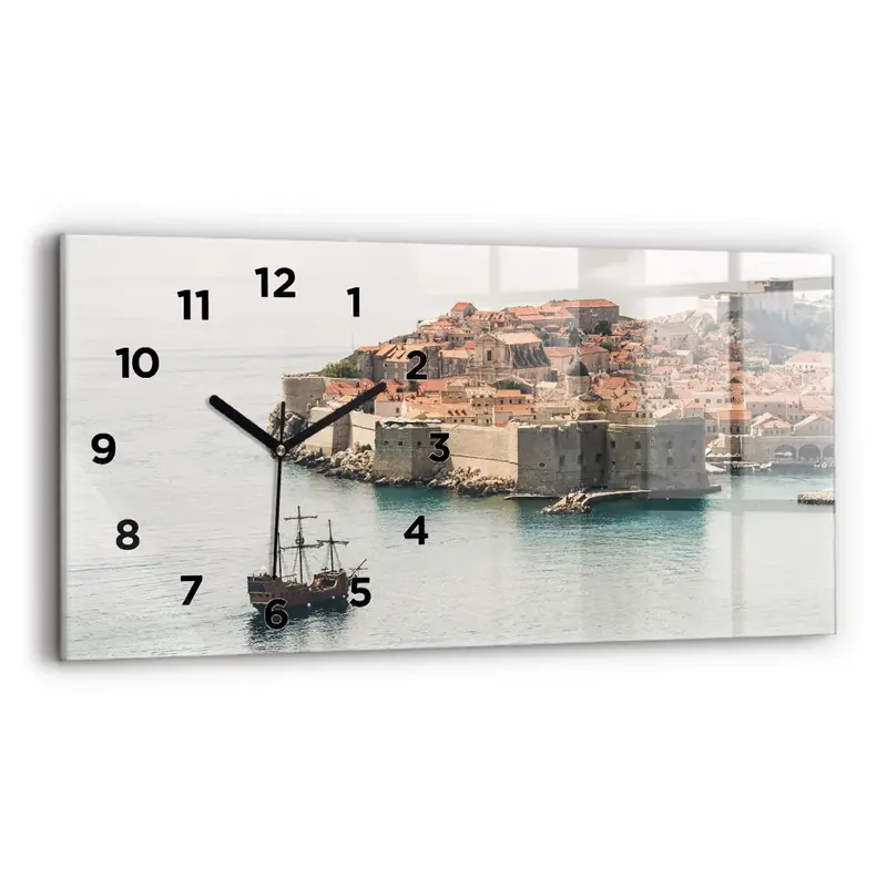 Ieftin Ceas din sticlă orizontale Nava cu pânze în Dubrovnik