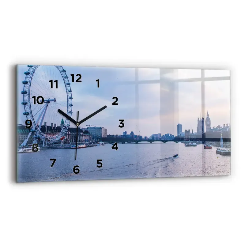 Ceas de sticlă pe perete orizontale Panorama London Eye a orașului Ofertă