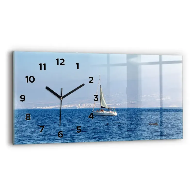 Ofertă de sezon Ceas orizontale de perete din sticlă Yacht în Tenerife