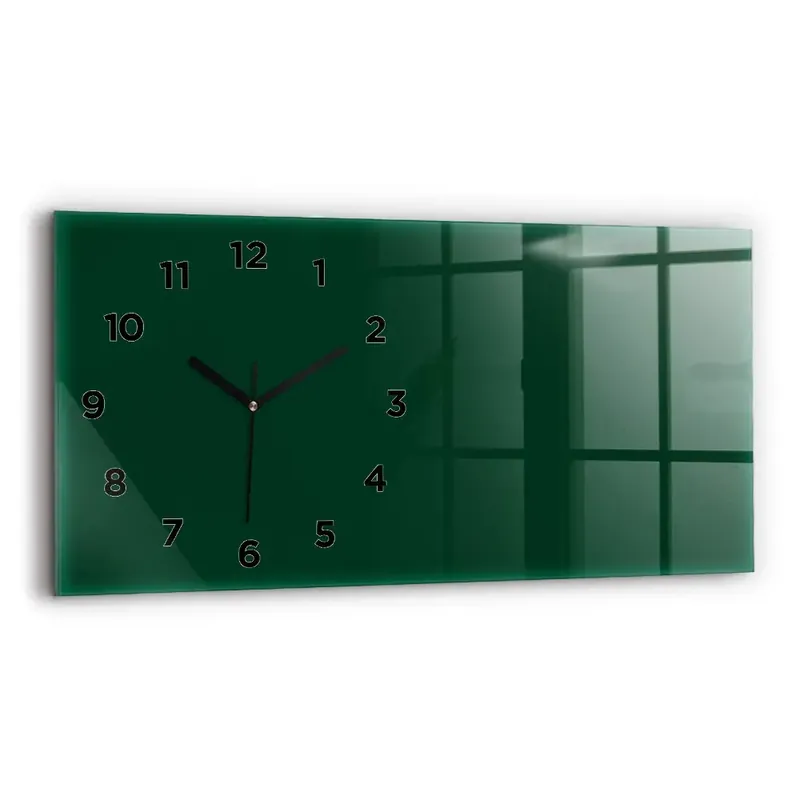Reduceri Ceas de sticlă pe perete orizontale Culoare verde sticla