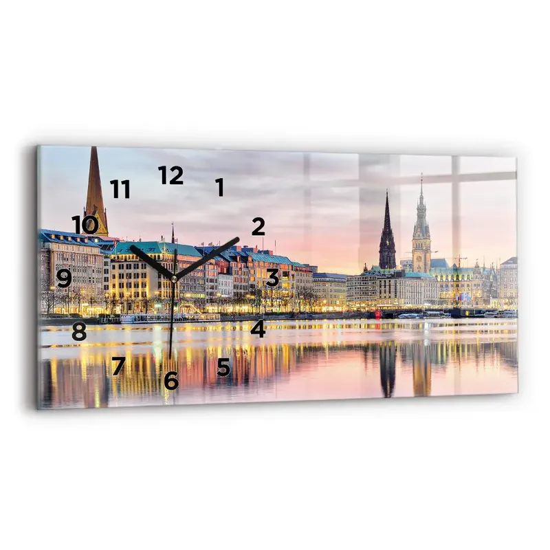 Ofertă exclusivă Ceas de sticlă pe perete orizontale Alster în Hamburg