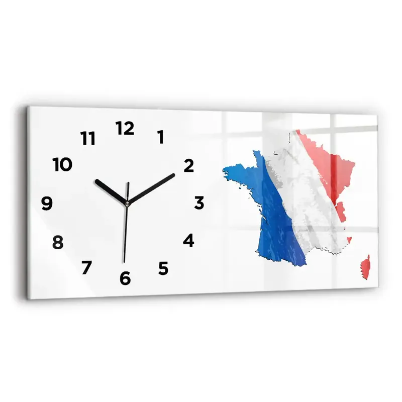 Ceas orizontale de perete din sticlă steag francez Mai ieftin