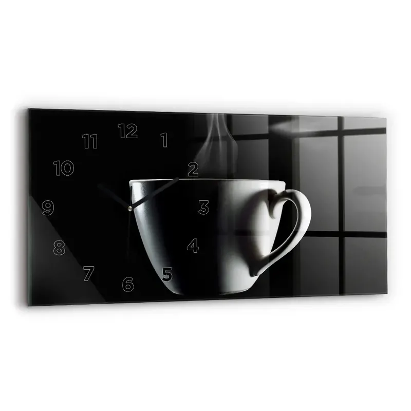 Ceas de sticlă pe perete orizontale ceașcă de cafea Ofertă limitată