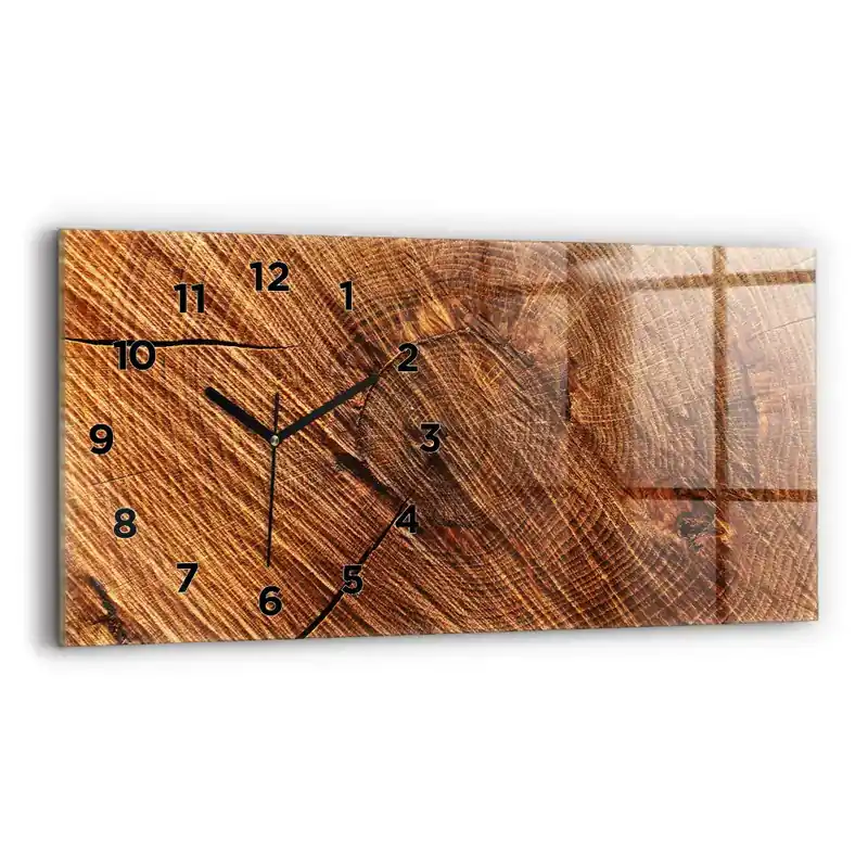 Premium Ceas din sticlă orizontale Lemn decorativ