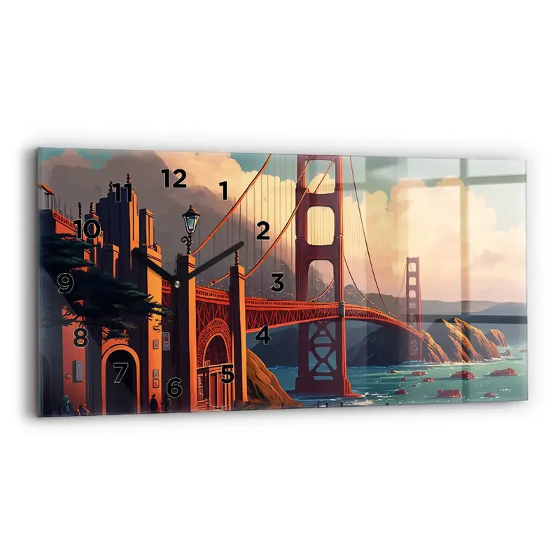 Comandă acum Ceas perete din sticlă orizontale Pod din San Francisco