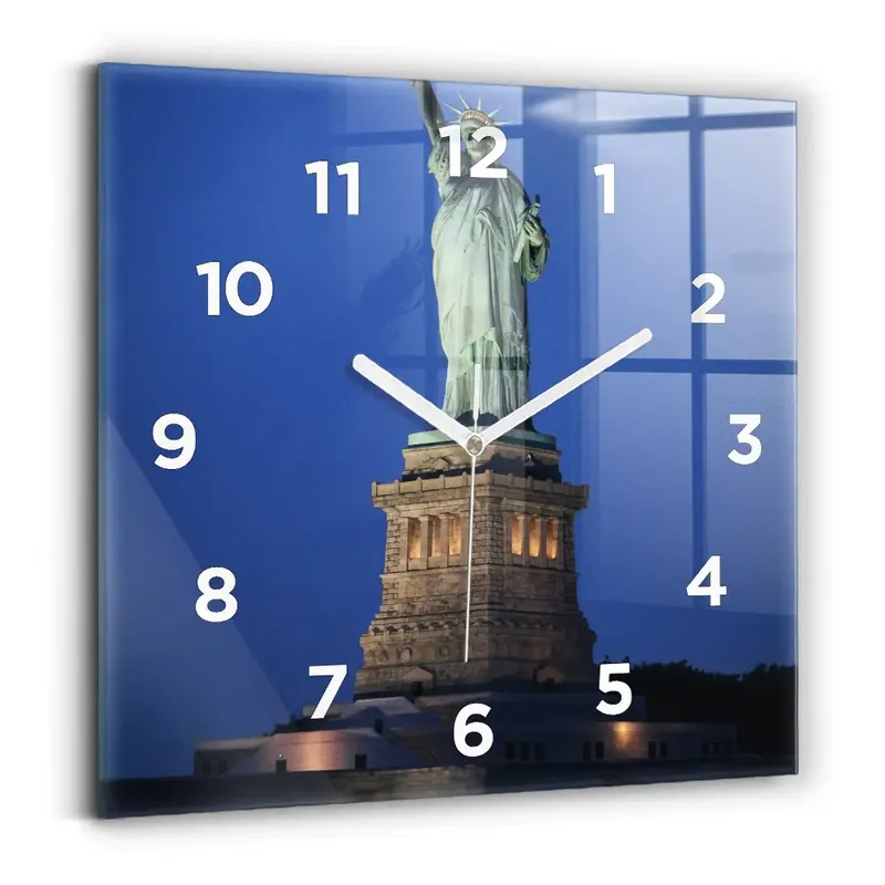 Expediere rapidă Ceas perete din sticlă pătrat Statuia Libertății New York