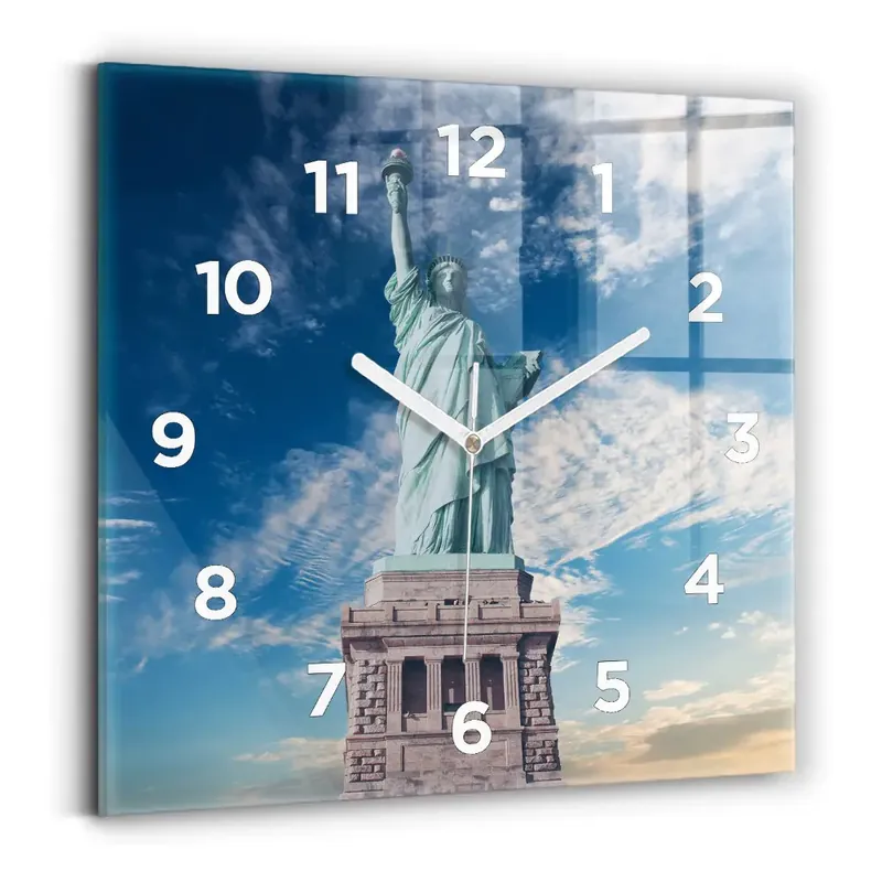 Ceas pătrat de perete din sticlă Statuia Libertății New York Ofertă limitată