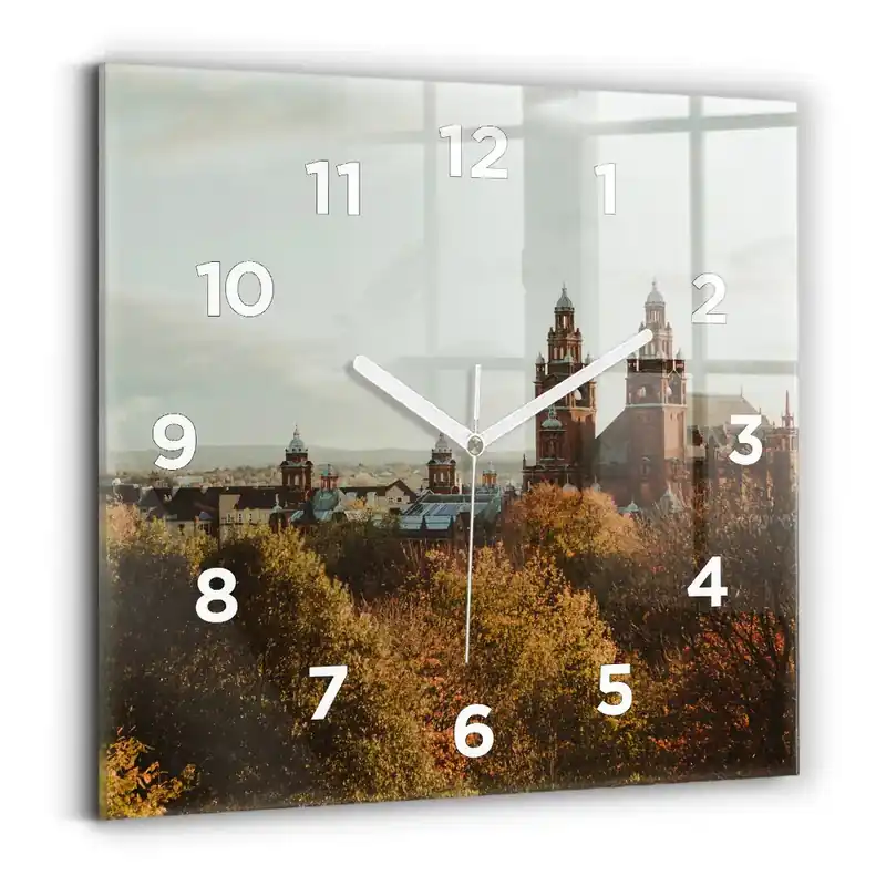 Ceas pătrat de perete din sticlă Galeria de Artă din Glasgow Cumpărături sigure