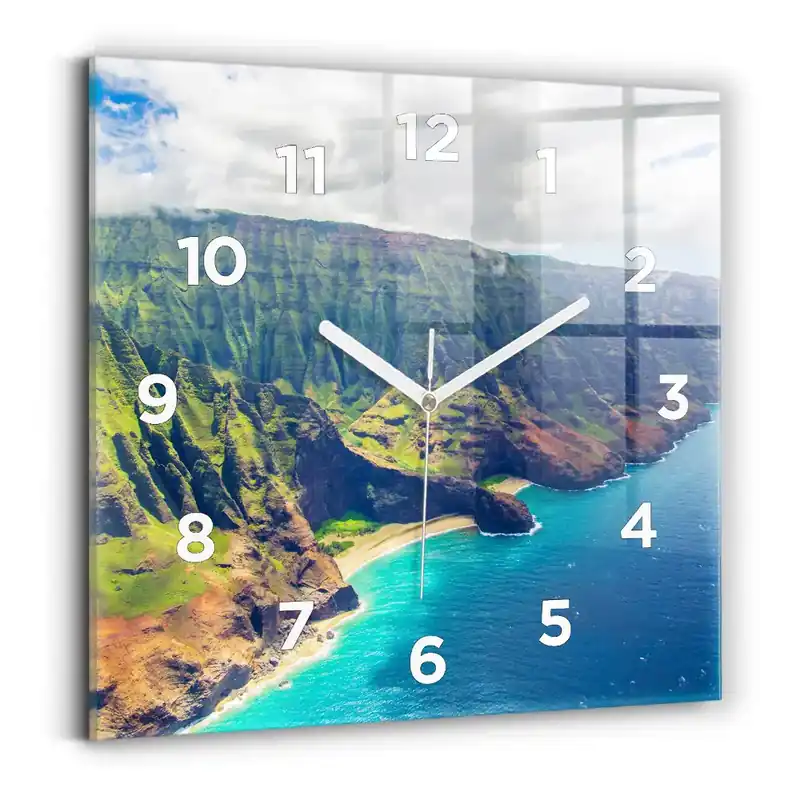 Ceas din sticlă pătrat Marea în Hawaii Chilipir