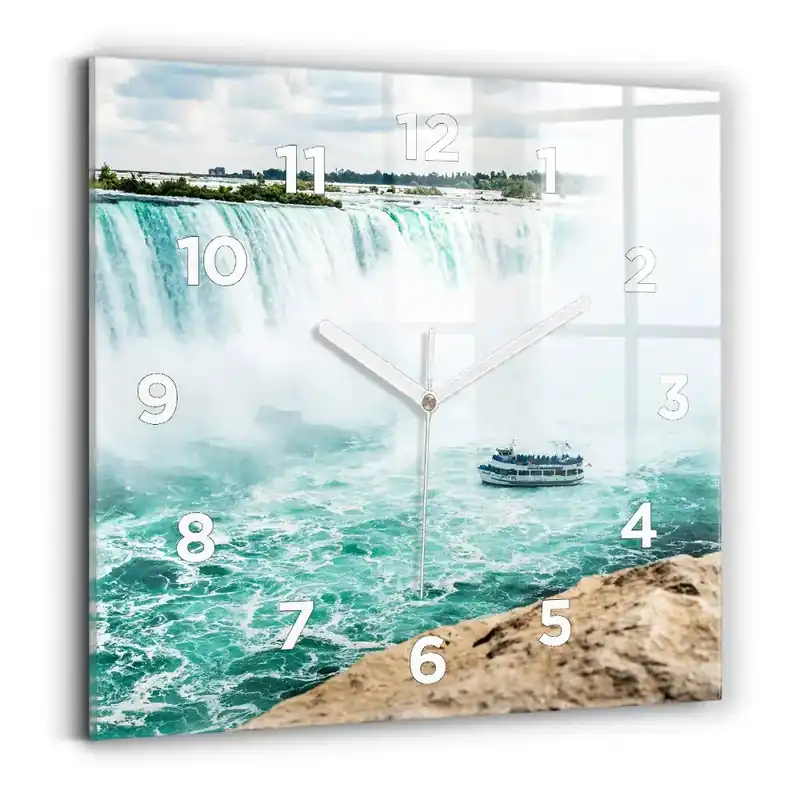 Ceas din sticlă pătrat Barcă și Niagara Reducere specială
