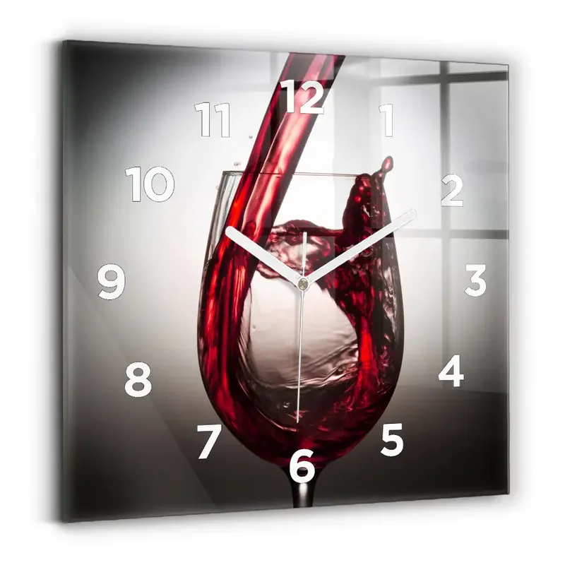 Ceas perete din sticlă pătrat Pahar de vin Noutate