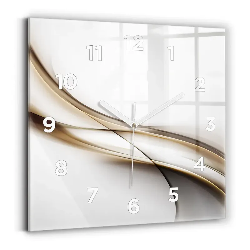 Ceas de sticlă pe perete pătrat Linii abstracte Nu rata