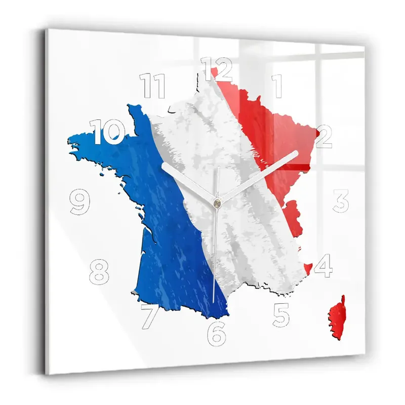 Ceas perete din sticlă pătrat steag francez Ultima șansă