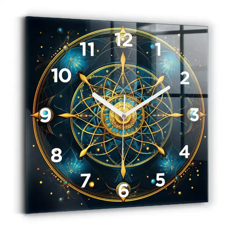 Doar azi Ceas pătrat de perete din sticlă Ceas horoscop