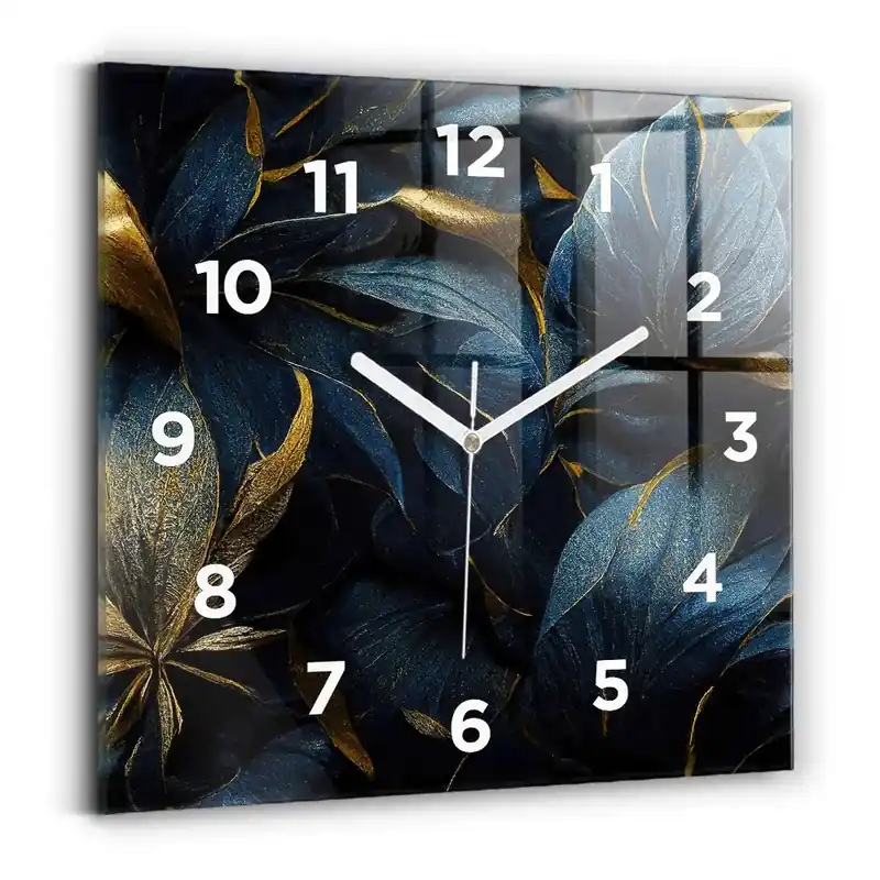 Retur gratuit Ceas din sticlă pătrat Flori decorative