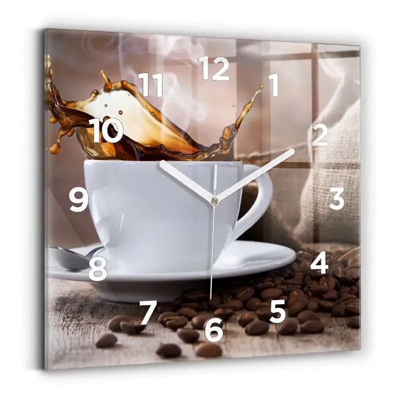 Disponibil imediat Ceas din sticlă pătrat ceașcă de cafea