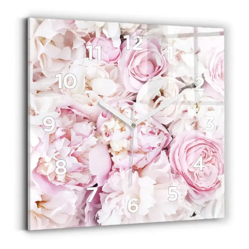 Ieftin Ceas din sticlă pătrat Flori decorative