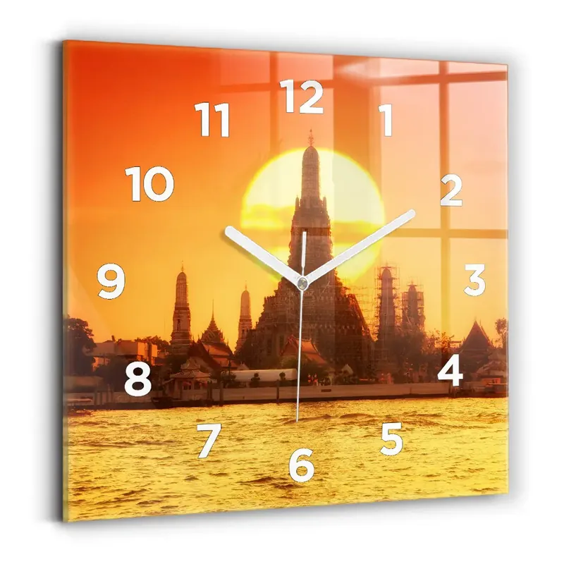 Ceas din sticlă pătrat Wat arun Bangkok Thailanda Discount