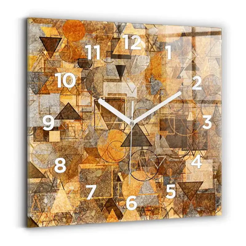 Ceas de sticlă pe perete pătrat Forme geometrice Cumpără online