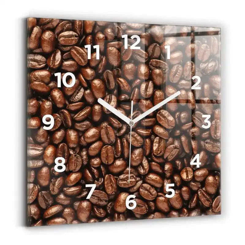 Ceas din sticlă pătrat Boabe de cafea Popular