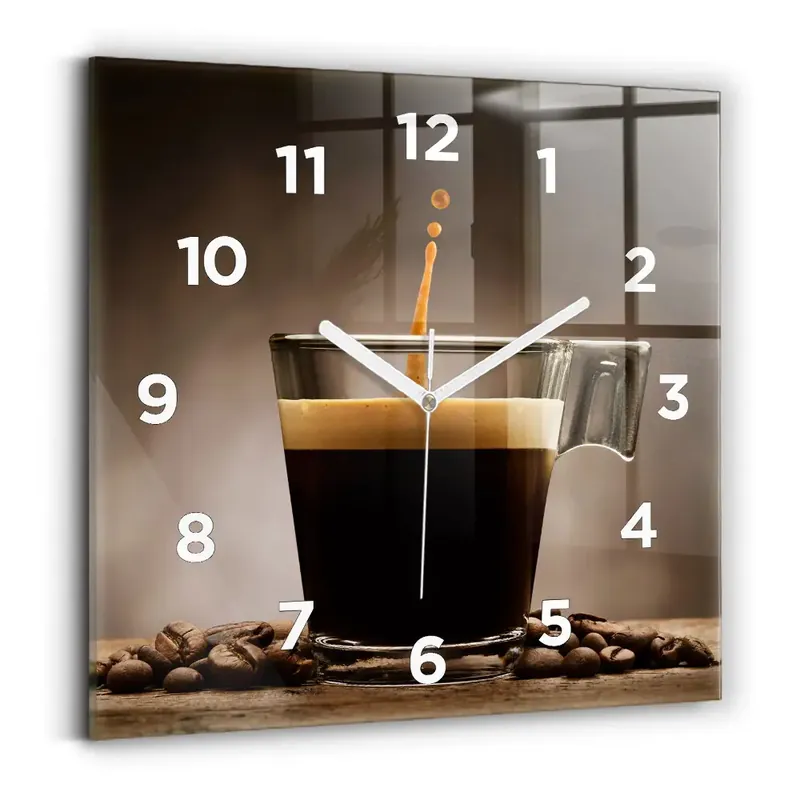 Ofertă limitată Ceas din sticlă pătrat ceașcă de cafea