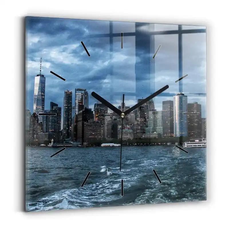 Preț mic Ceas din sticlă pătrat Panorama New York-ului