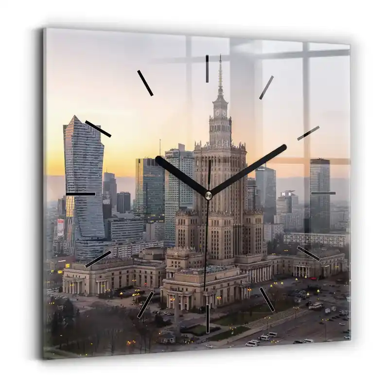 Ofertă Ceas din sticlă pătrat Panorama Varșoviei