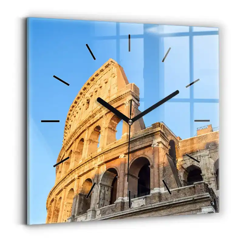 Ceas de sticlă pe perete pătrat Colosseumul din Roma Nu rata