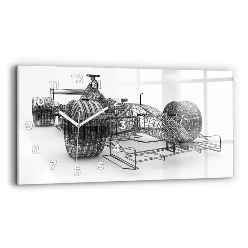 Ceas perete din sticlă orizontale Design mașină F1 Livrare rapidă