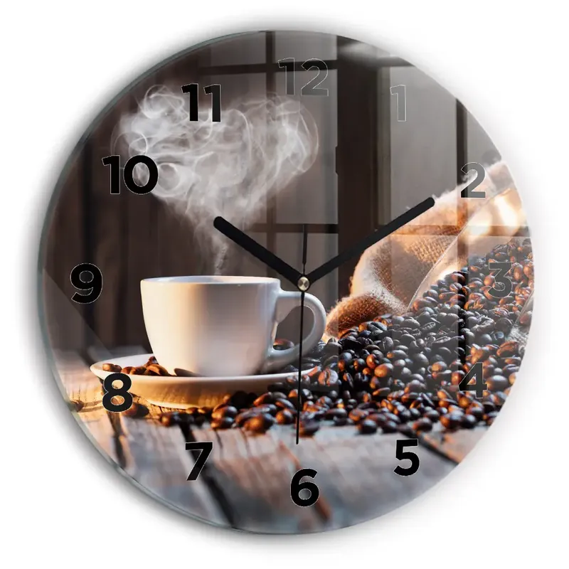 Ceas perete din sticlă rotund ceașcă de cafea Ieftin