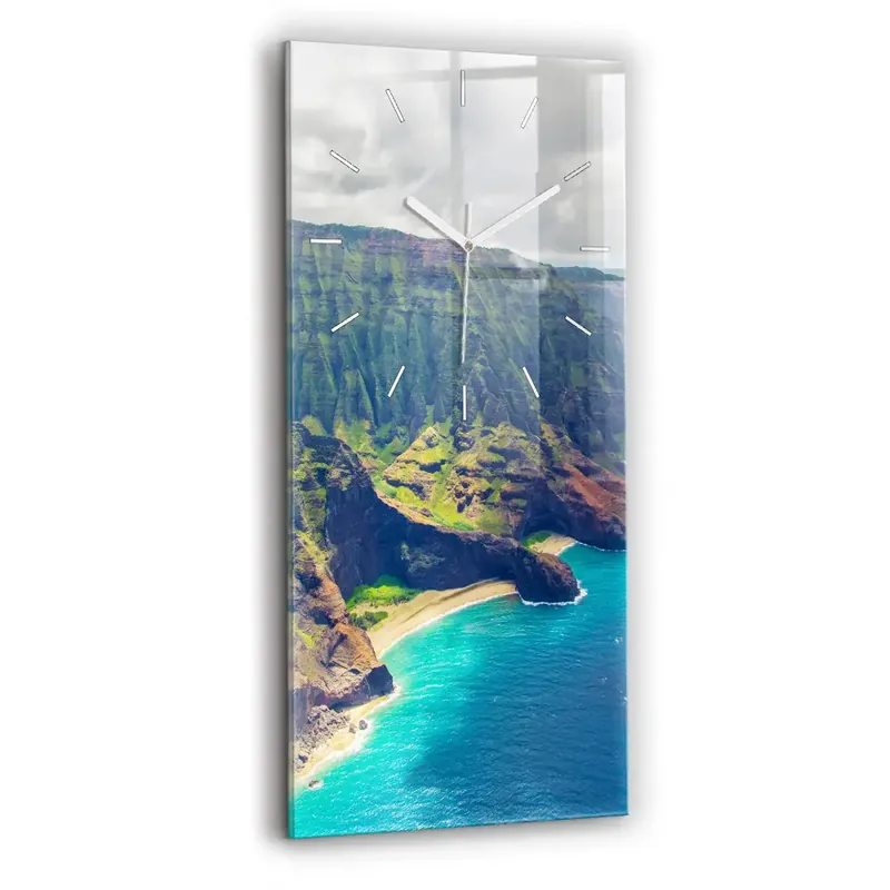 Cumpără acum Ceas perete din sticlă dreptunghiular Marea În Hawaii