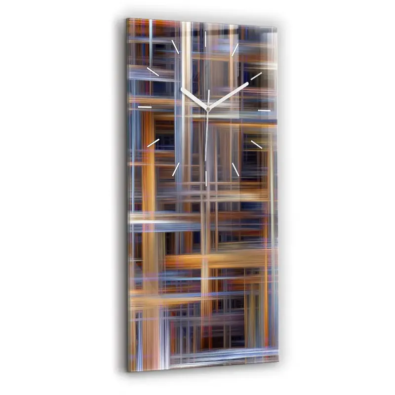 Ceas perete din sticlă dreptunghiular Abstracția Geometriei Calitate înaltă