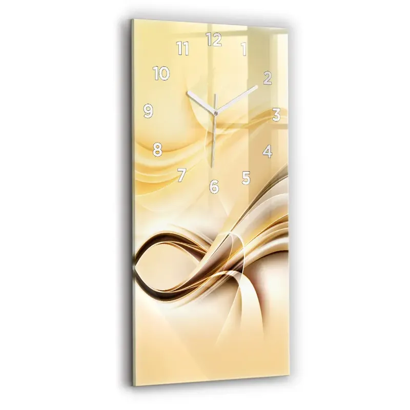 Ceas vertical de perete din sticlă Valuri Abstracte Retur gratuit