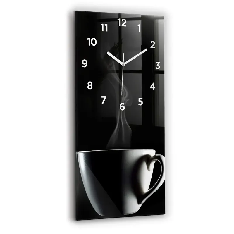 Ceas vertical de perete din sticlă Ceașcă De Cafea Nu rata