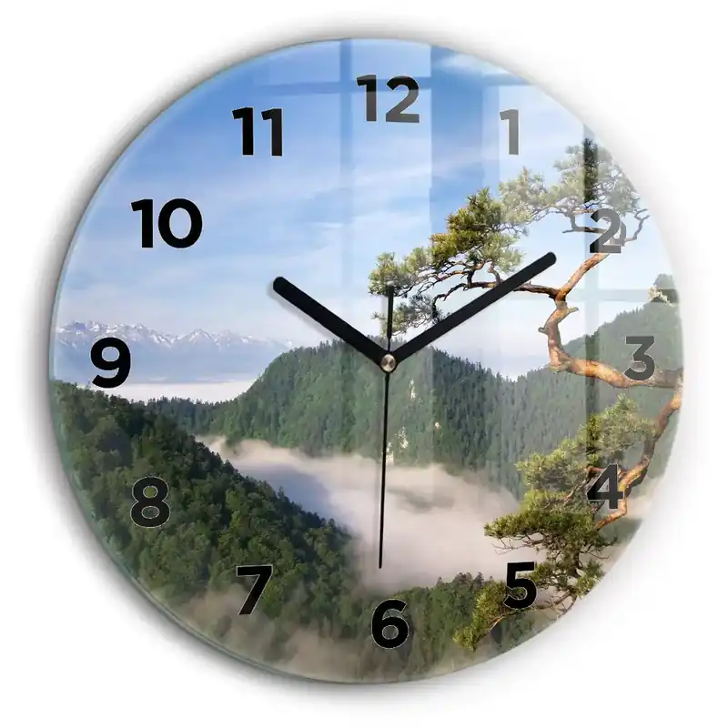 Sokolica Wierch în Munții Pieniny Ceas rotund de perete din sticlă Preferatul clienților