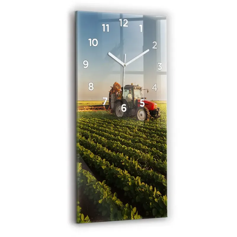 Ultima șansă Ceas de sticlă pe perete vertical Tractor Într-Un Câmp Agricol