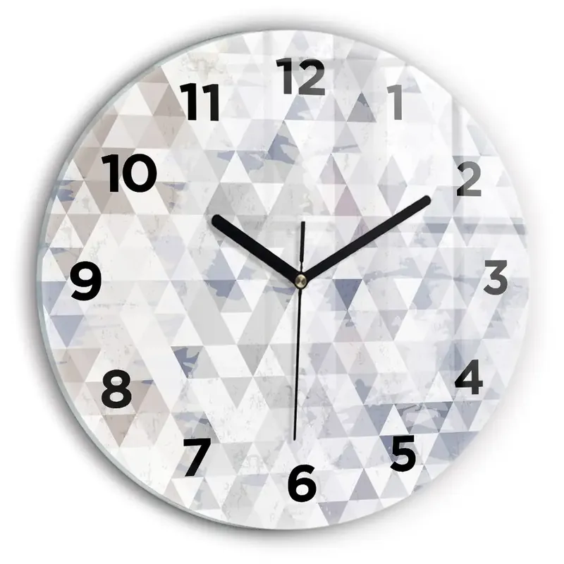 Ceas perete din sticlă rotund Model geometric Livrare rapidă