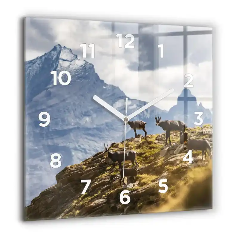 Ceas de sticlă pe perete pătrat Un pahar de vin roșu Ofertă exclusivă