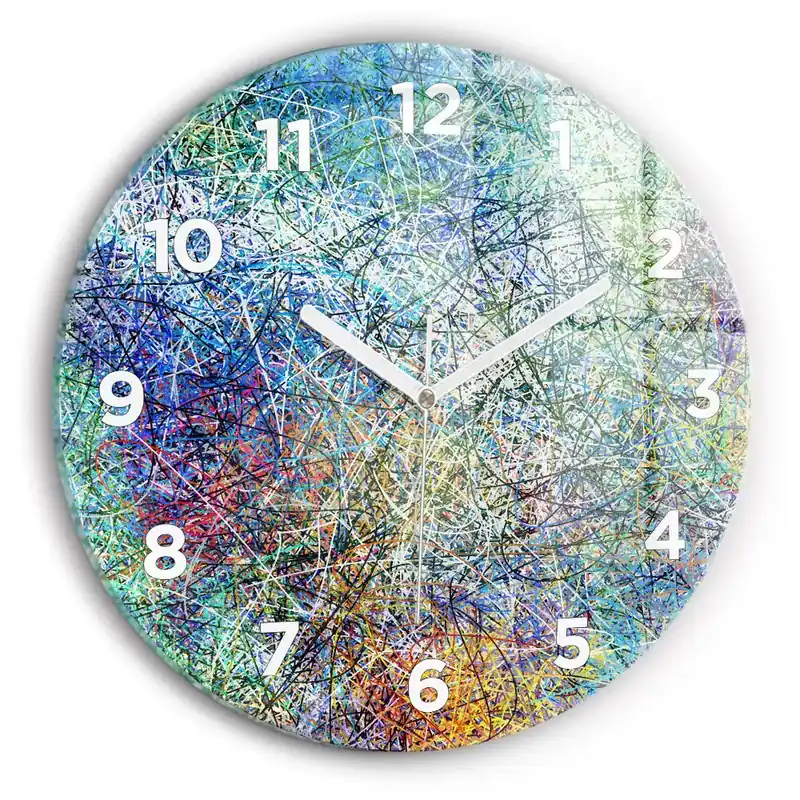 Ofertă de sezon Ceas de sticlă pe perete rotund Abstracția - Emoții