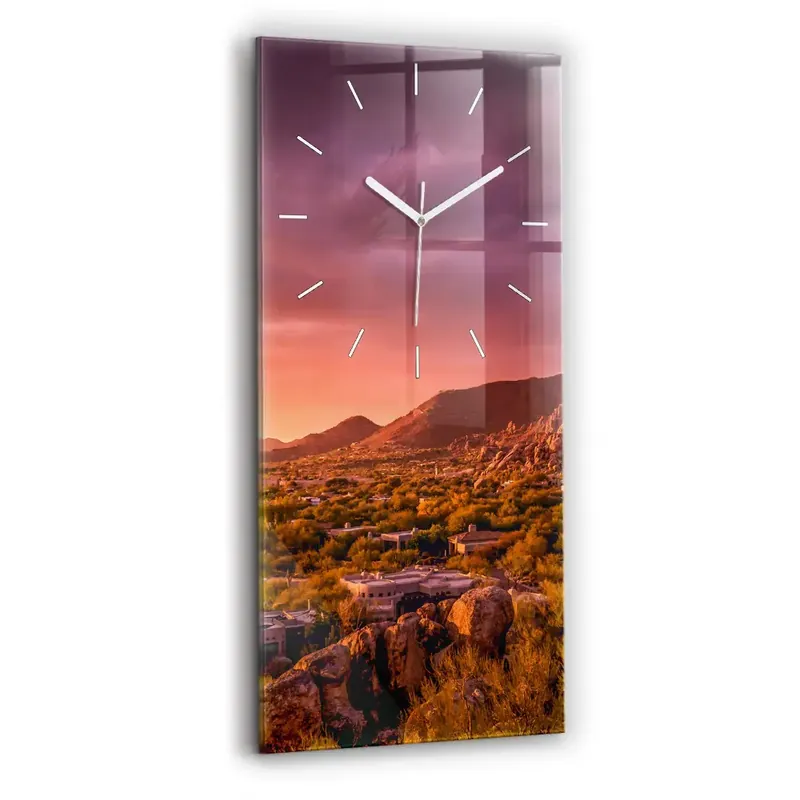 Reducere de preț Ceas din sticlă dreptunghiular vertical Apus De Soare North Scottsdale