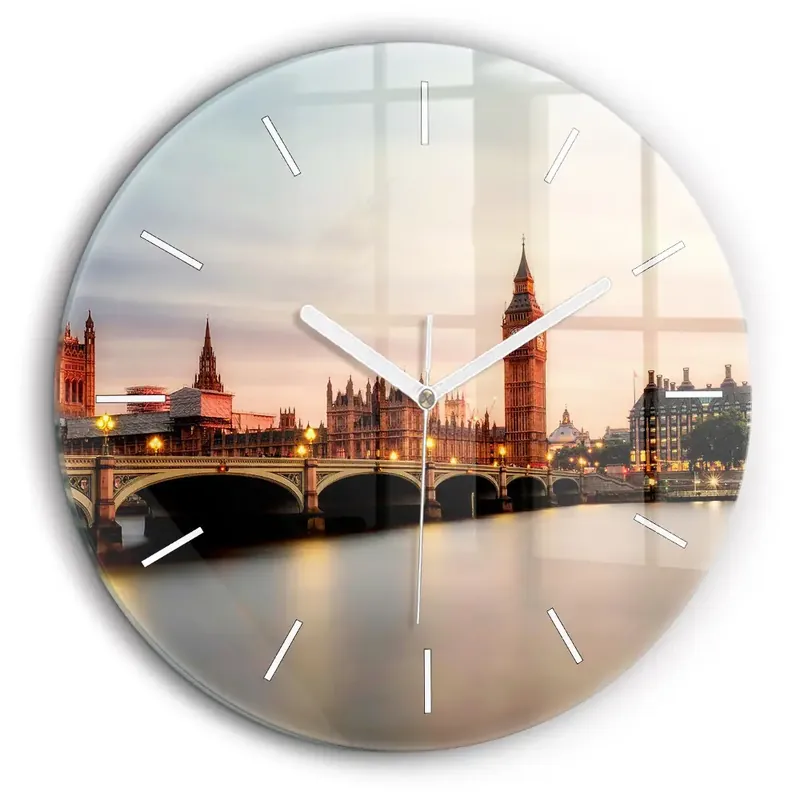 Ceas din sticlă rotund Orizontul Big Ben a Londrei Reducere de preț