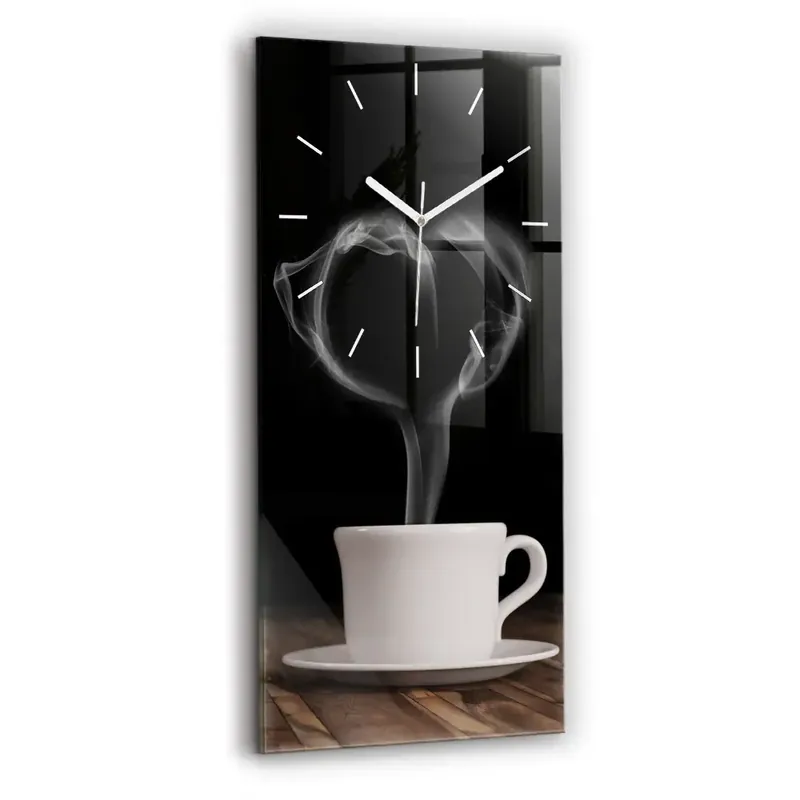 Ceas perete din sticlă dreptunghiular O Ceașcă De Cafea Fierbinte Reducere