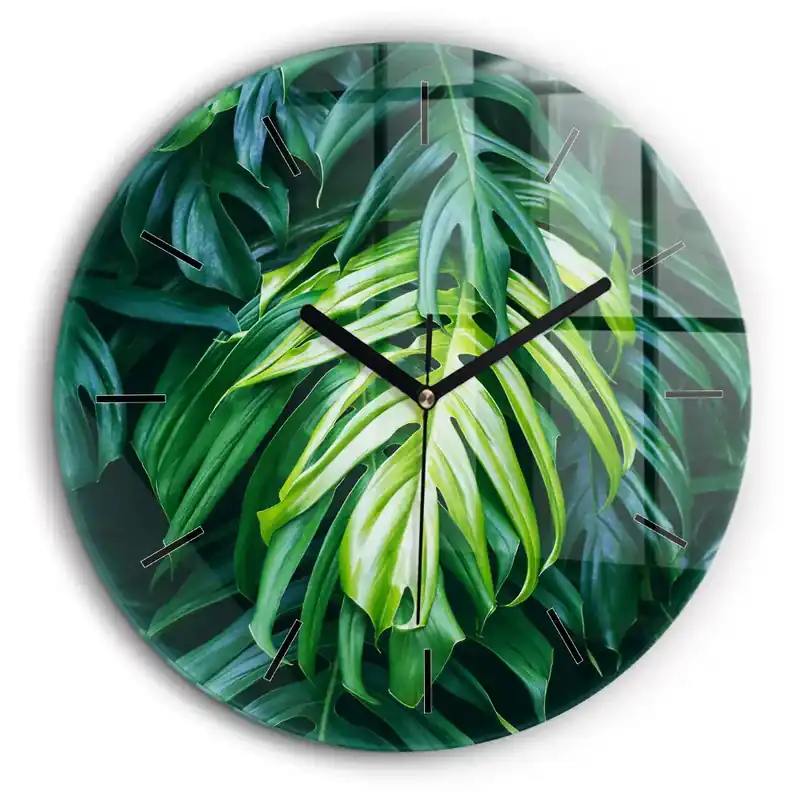 Reducere de preț Ceas rotund de perete din sticlă Partea tropicală a naturii