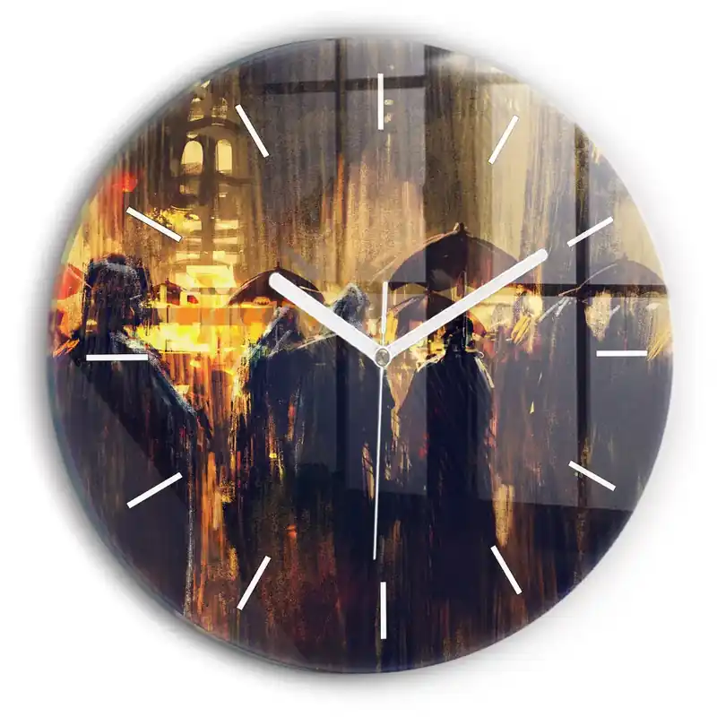 Cumpără online Ceas de sticlă pe perete rotund Impresionismul în artă Rynek