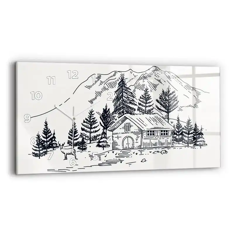 Preț redus Ceas perete din sticlă orizontale Oraș de desene animate