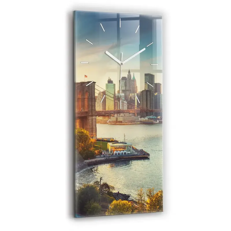 Cel mai vândut Ceas vertical de perete din sticlă New York Manhattan