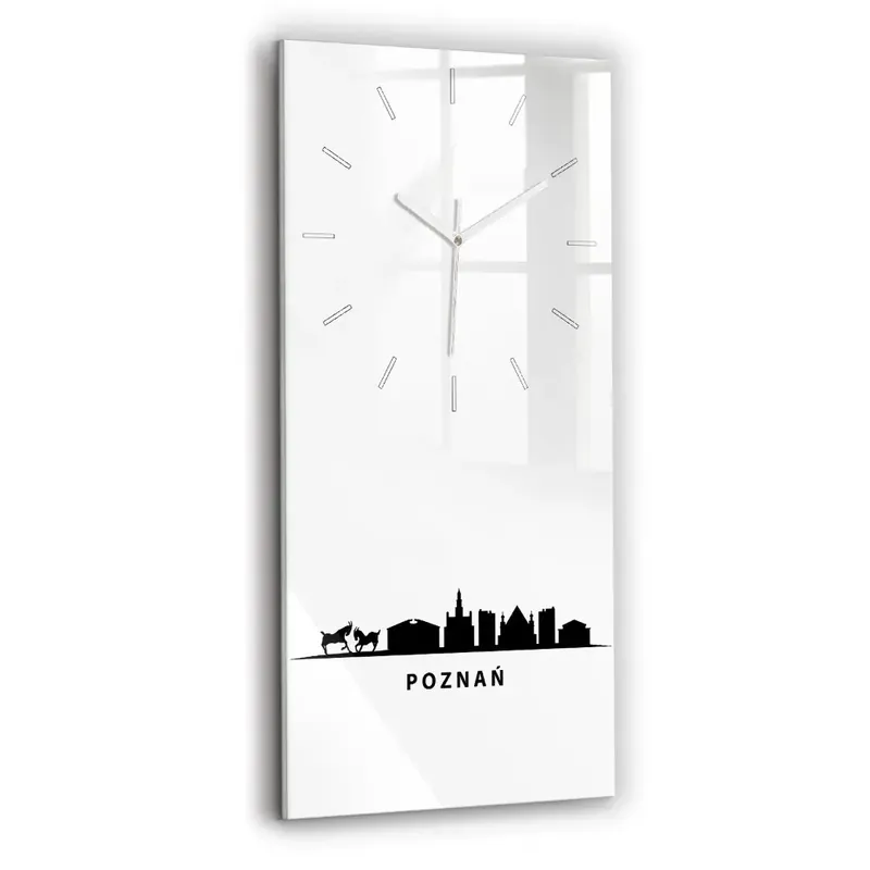 Ceas perete din sticlă dreptunghiular Grafică Panoramică Poznań Plată securizată