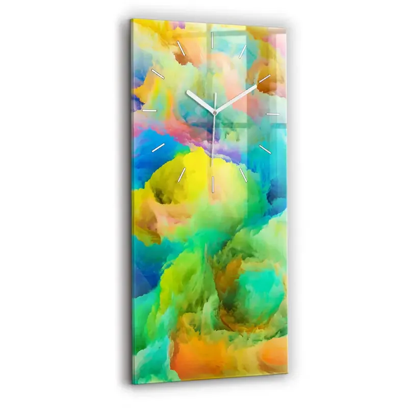 Ceas vertical de perete din sticlă Textura Fractală Preț promoțional