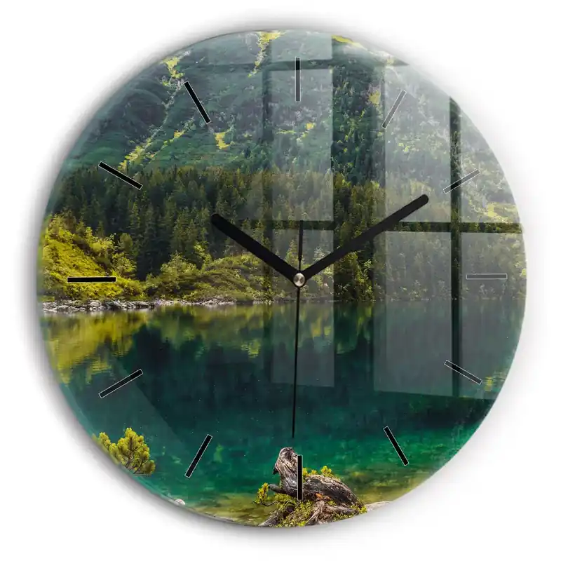 Morskie Oko în Munții Tatra Ceas rotund de perete din sticlă Preț redus